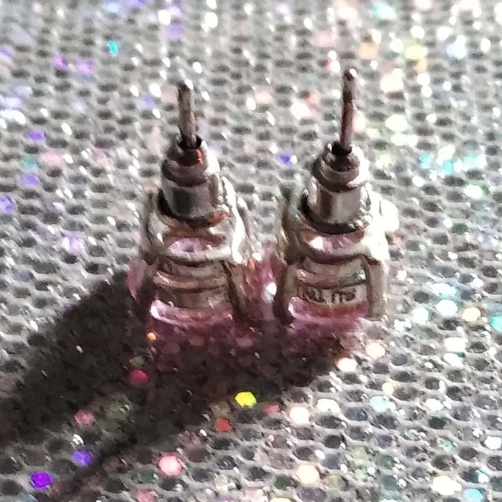 Pink Crystal Earrings - Picture 7 of 8